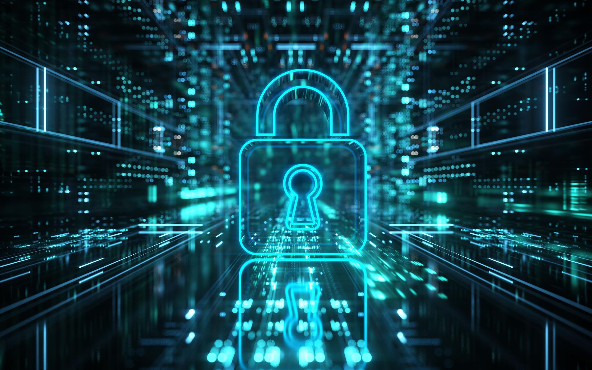 Cyber Security Ransomware Phishing Fingerprint Email Encrypted Technology, Digital Information Protected Secured